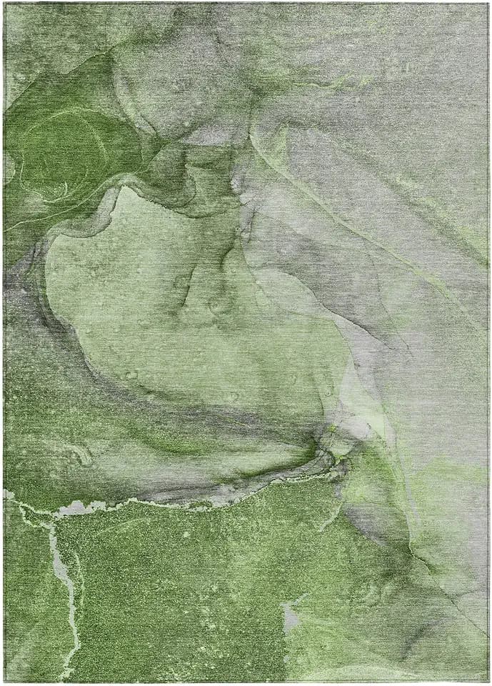 Addison Rugs Chantille ACN524 Green 8' x 10 Indoor Outdoor Area Rug, Stain Resistant, Machine Washable, Non Shedding, Bedroom, Living Room, Dining Room, Kitchen Rug