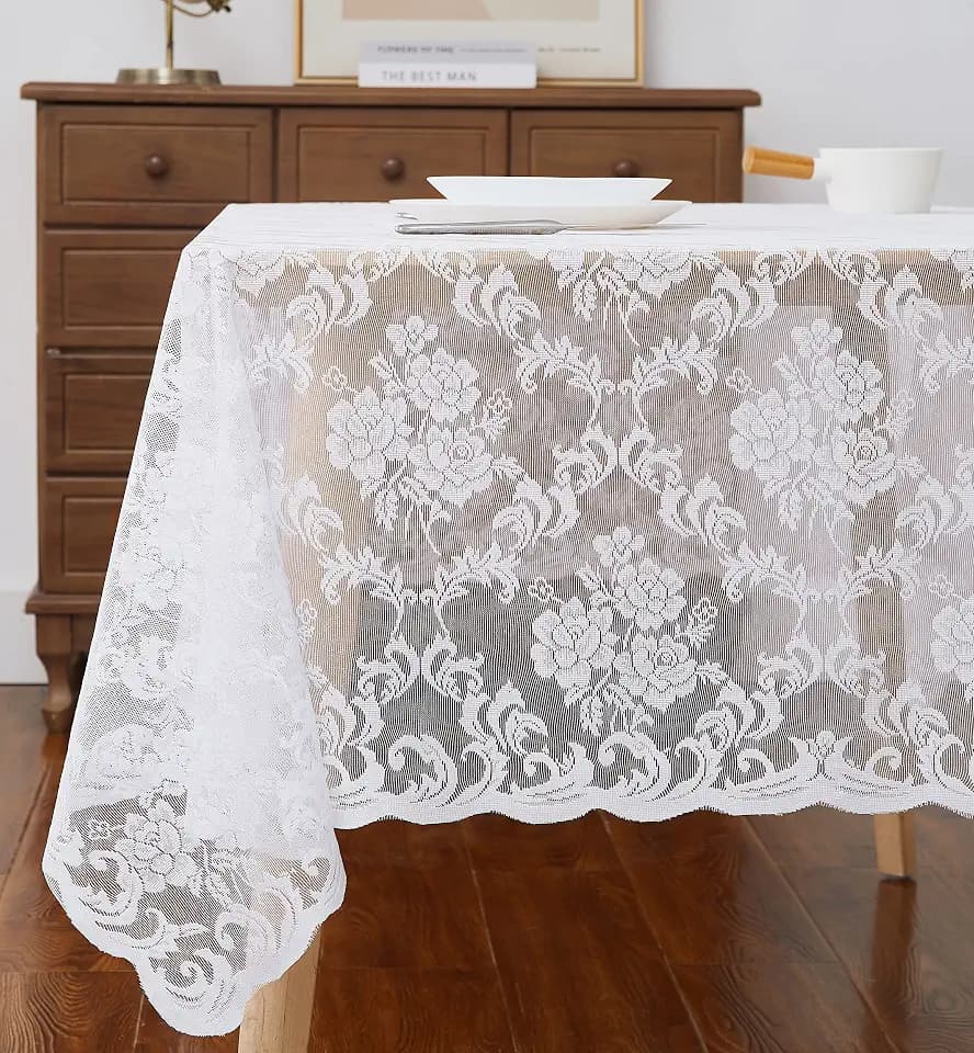 Warm Home Designs 60 x 84 Rectangle White Wedding Tablecloth. MTC White 84