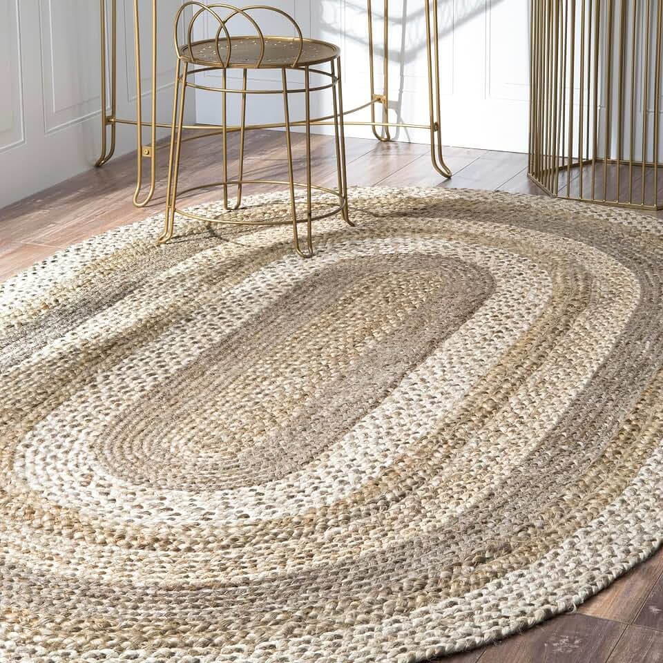 nuLOOM Charlene Natural Ombre Power Loomed Area Rug, Oval 8' x 10'