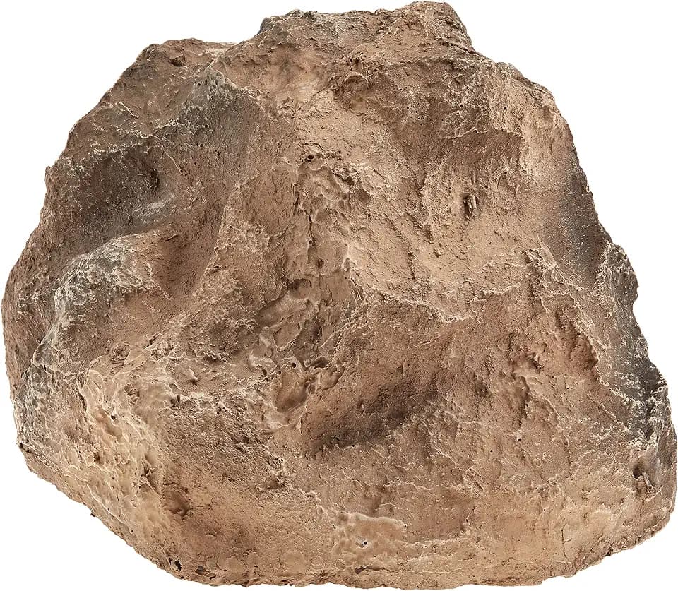 Forever Bamboo Artificial Rock for Landscaping Faux Rock Well Pump Cover for Decorating to Hide Pipe Fiberglass Boulder Covers Small Beige 9 in H x 13 in W x 16 in L