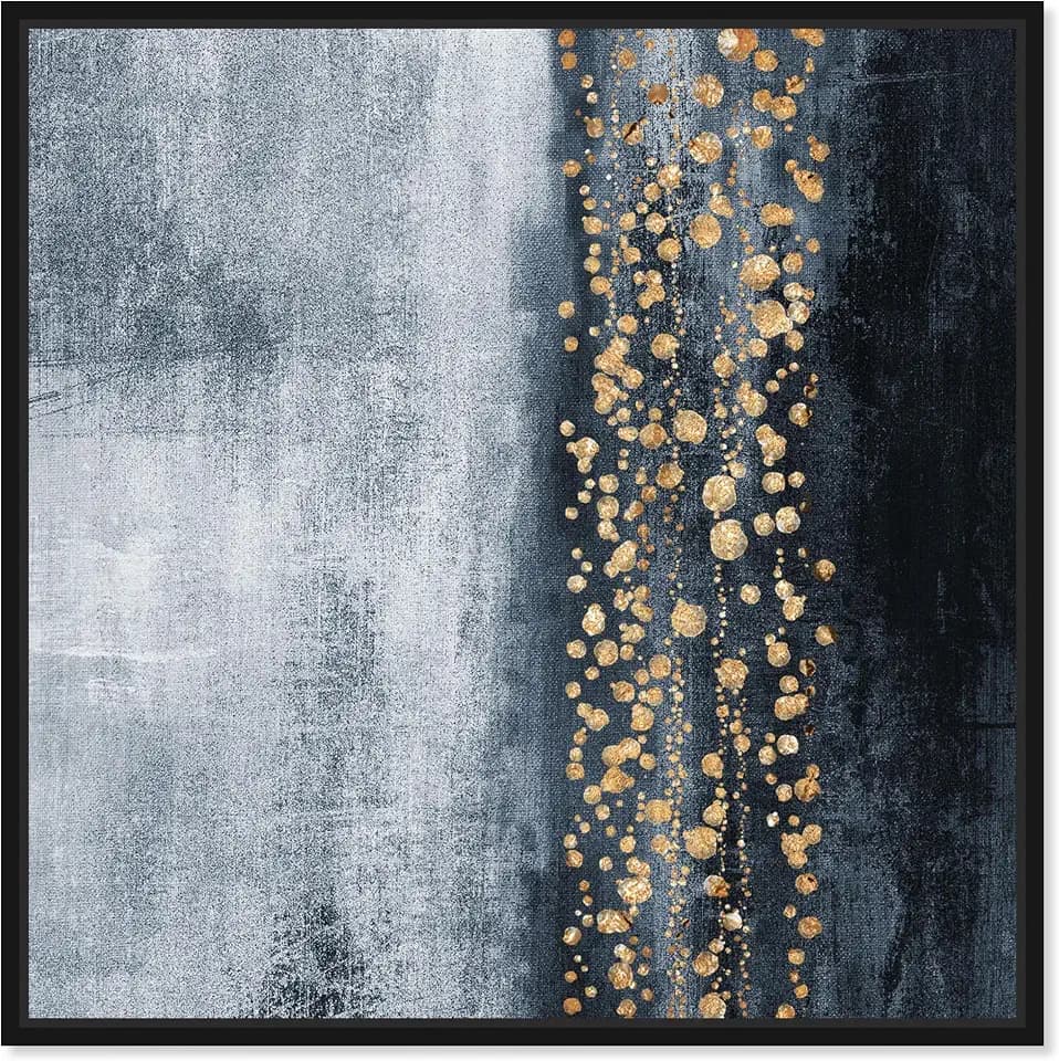 Abstract Framed Wall Art Canvas Prints 'Down The River' Paint