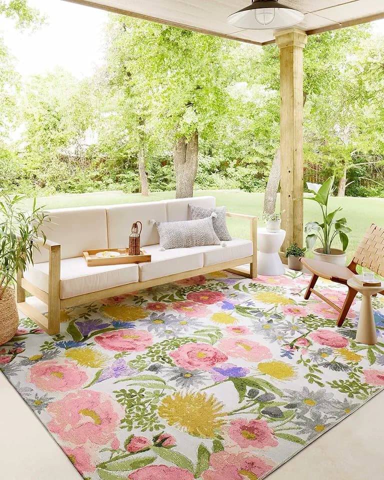 Loloi Botanical Ivory/Multi 3'-11" x 5'-11" Accent Rug
