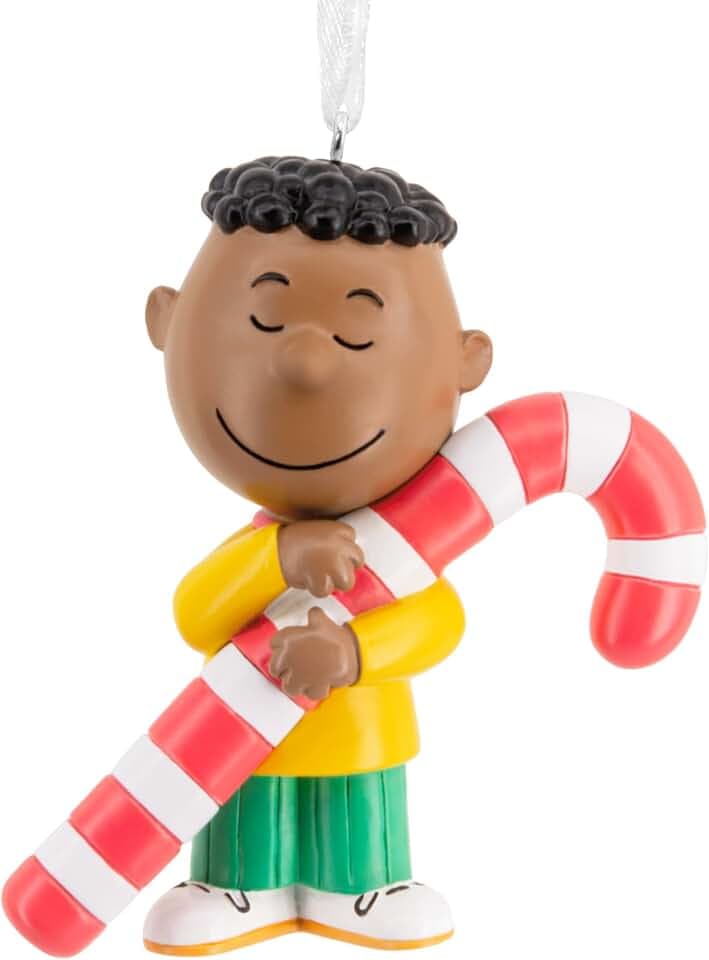 Hallmark Peanuts Christmas Ornament (Franklin with Candy Cane)