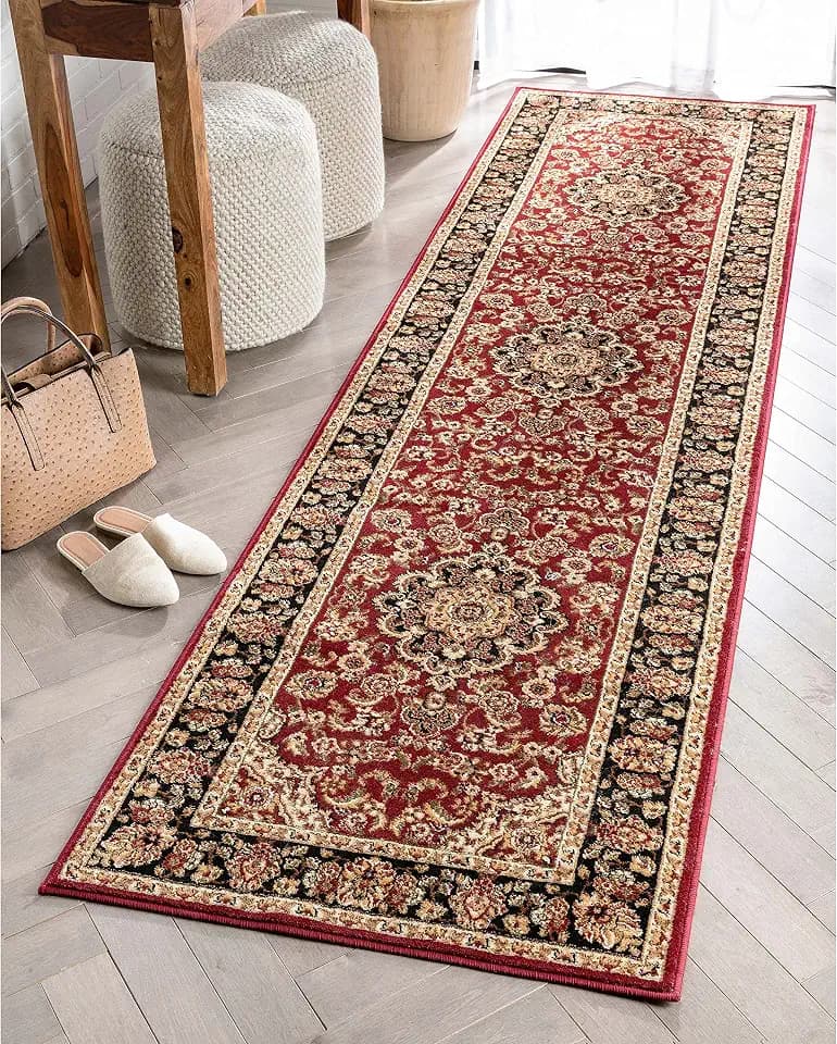 Well Woven Barclay Medallion Kashan Red Traditional Area Rug 2'7'' X 9'6'' Runner