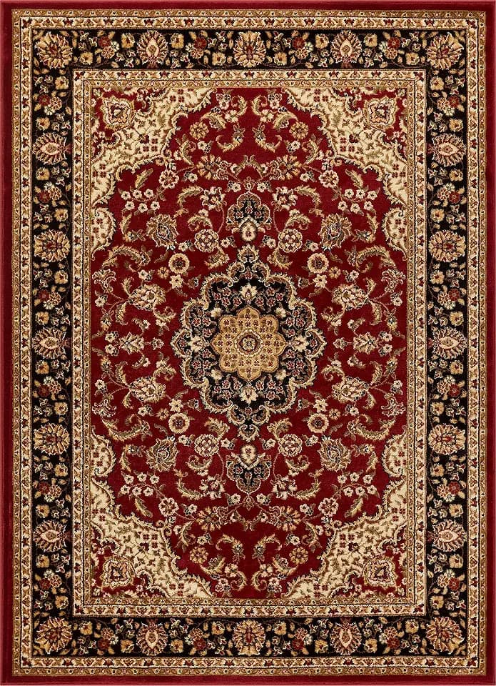 Well Woven Barclay Collection Medallion Kashan Red 5x7 (5'3" x 7'3") Area Rugs - Stain & Fade Resistant - Perfect Red Rug for Living Room, Bedroom, or Dining Room