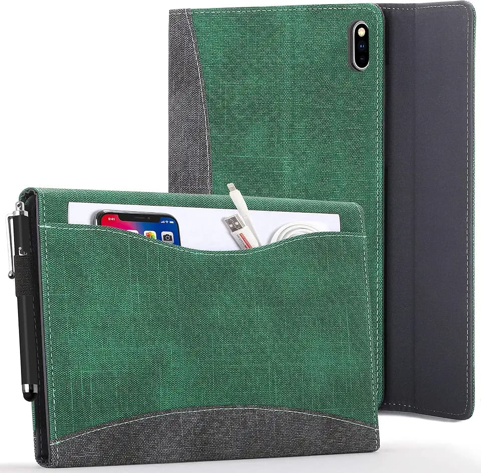 FOREFRONT CASES Hülle für Huawei MatePad 10.4 - Huawei MatePad 10.4 Hülle Ständer mit Dokumenten-Tasche - Grün - Smart Auto Schlaf/Wach, Huawei MatePad 10.4 Zoll 2022 & 2020 Hülle, Tasche