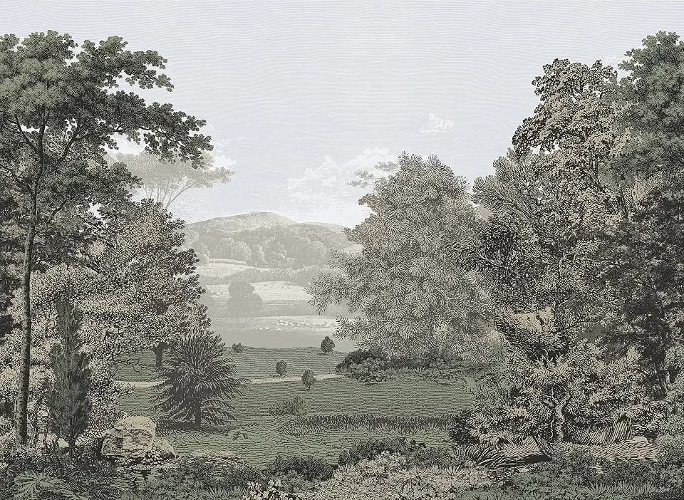 PSW1456M Morning Light Scenic Pastures Premium Peel and Stick Wall Mural