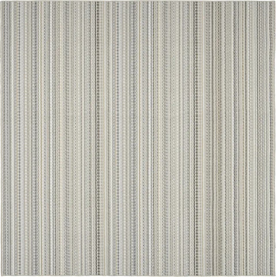 Garland Rug Carnival Stripe Non-Slip Recycled 12' X 12' Multi-Color Area Rug – Modern, Stain-Resistant, Ideal for Living Rooms & High-Traffic Areas