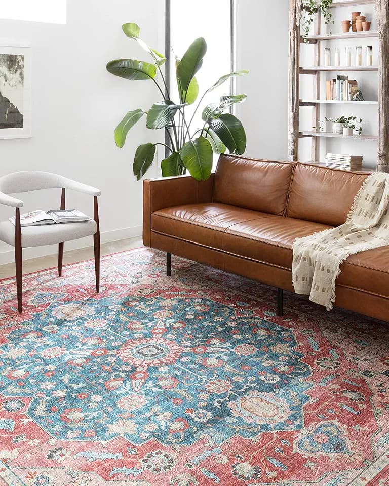 Loloi Skye Brick/Ocean 8'-0" x 8'-0" Round Area Rug