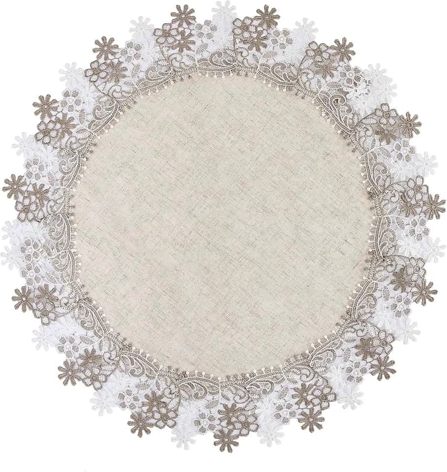 Natural Lace Doilies Round 23” Lace Placemats Set of 1