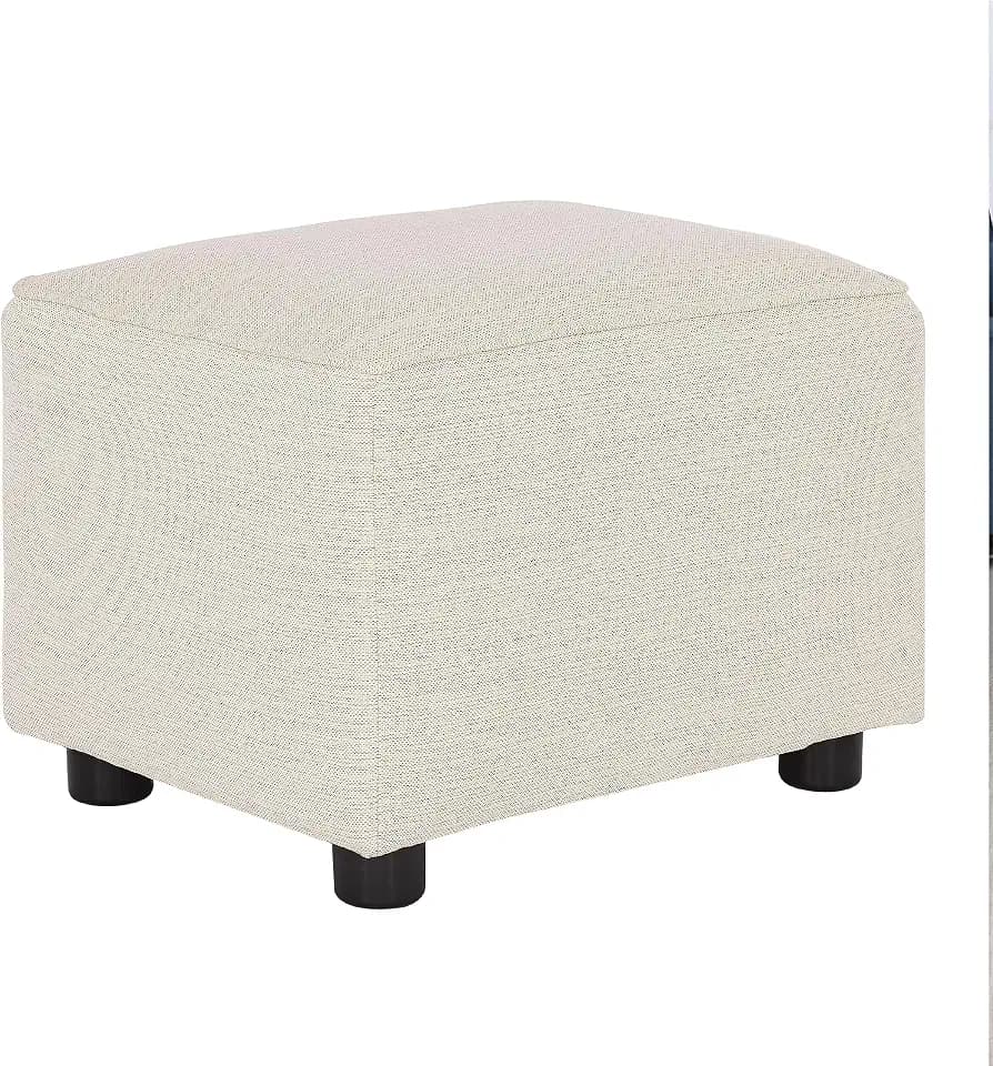 Evolur Holland Upholstered Ottoman in Thunder, Foot Rest Stool for Nursing Moms, Tool-Free Assembly, Made for Every Décor