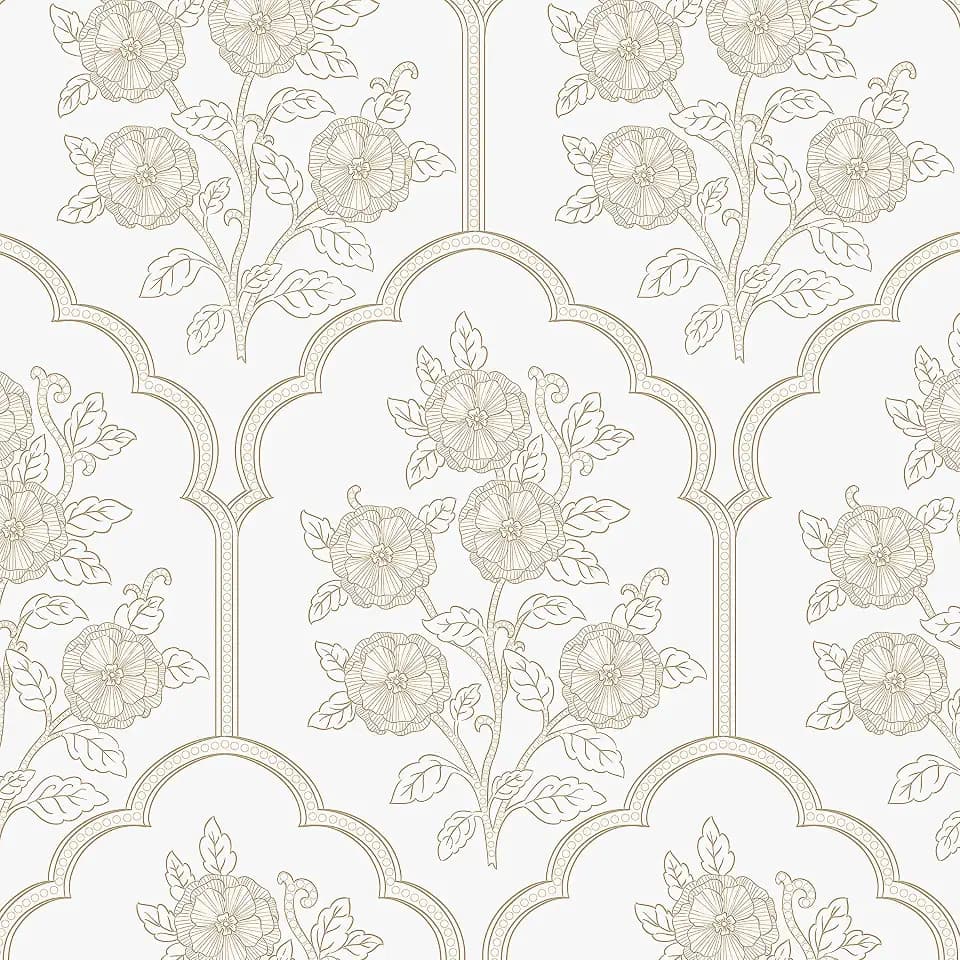 Safiyya Peel and Stick Wallpaper Beige Contact Paper Modern Floral Wallpaper Self Adhesive Removable Wall Paper for Bedroom 393" x17.3" Covering Vinyl Rolls