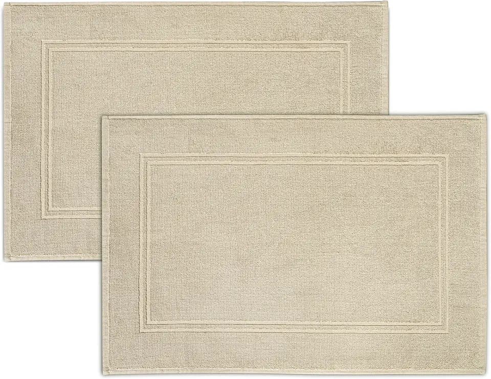 Tens Towels 2 Piece Bath Mats 20 x 32 Inches, Beige