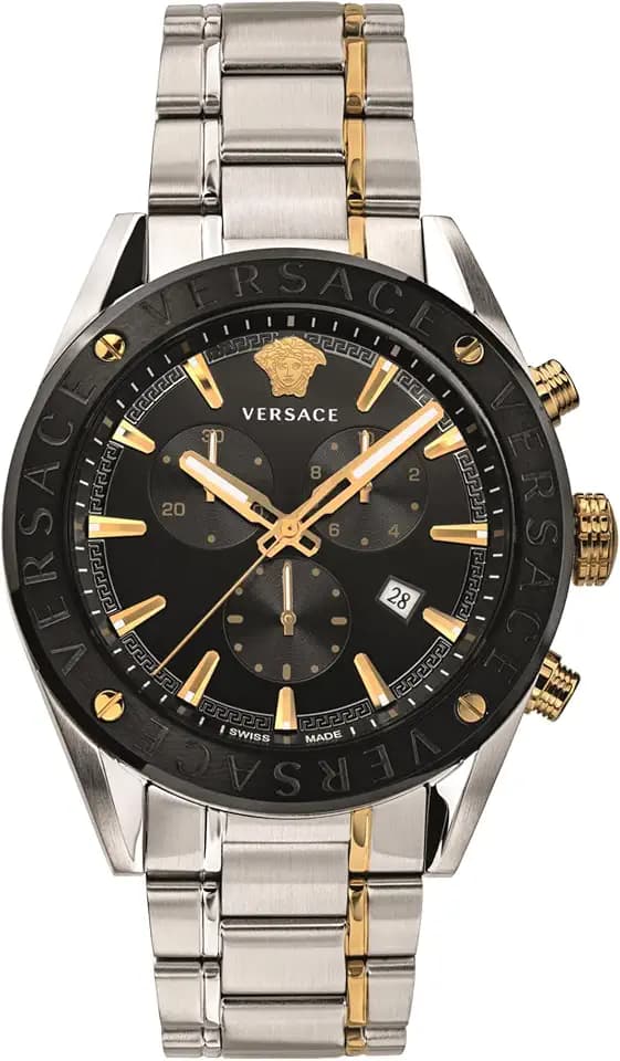 Versace Mens Black 44 mm V-Chrono Watch VEHB00619