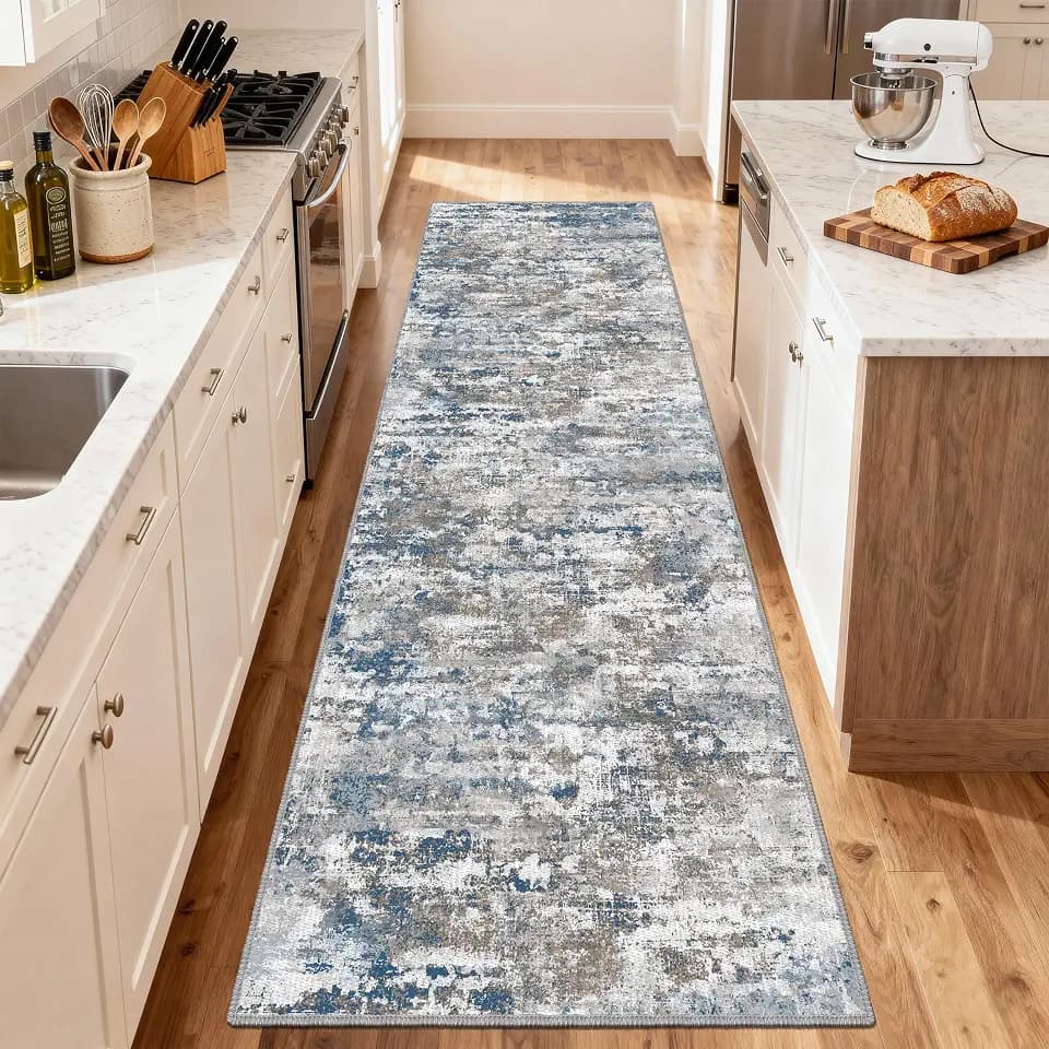 2.6x8 ft Wide Rug Runners for Hallways Non Slip, Kitchen Runner Rug, Multi