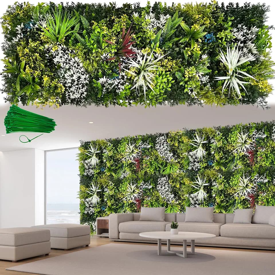 ODTORY Artificial 3D Plant Wall, 60"x20" Privacy Backdrop Screen