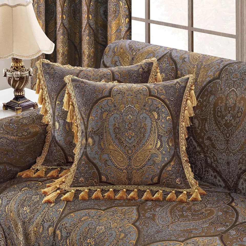 Loom and Mill 1 Piece Luxury Throw Pillow Covers 20x20 Inch, Bronze Gold