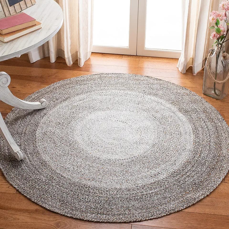 SAFAVIEH Braided Round Rug 4', Brown & Beige BRD802T