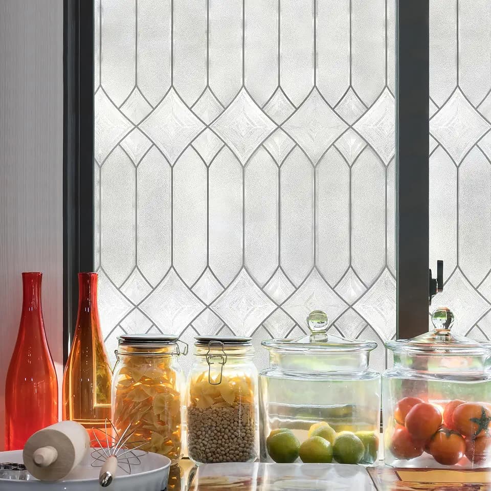 Regent Window Privacy Film by Artscape - Textured Leaded Glass Design, Static Cling, Blocks Views, Not Light, UV Protection, Easy to Apply and Removable, Made in USA - 24 x 36 Inch